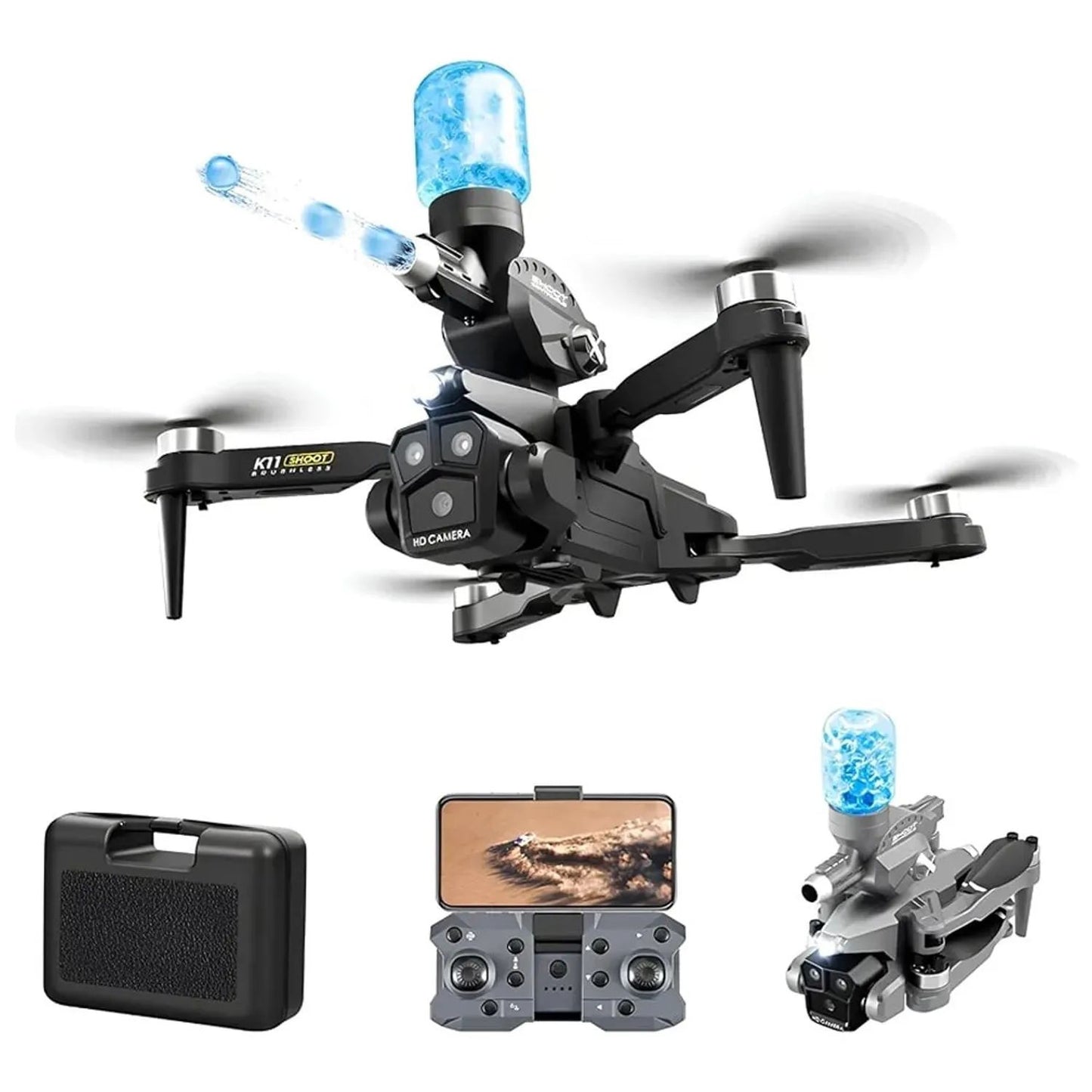 🎁Drone K11 4K con 4 Cámaras y Disparo de Hidrogel🎁